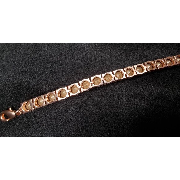 Limited Edition Park Lane Rose Gold Tennis Bracelet With Sparkling Lavender Cubi - Picture 9 of 10